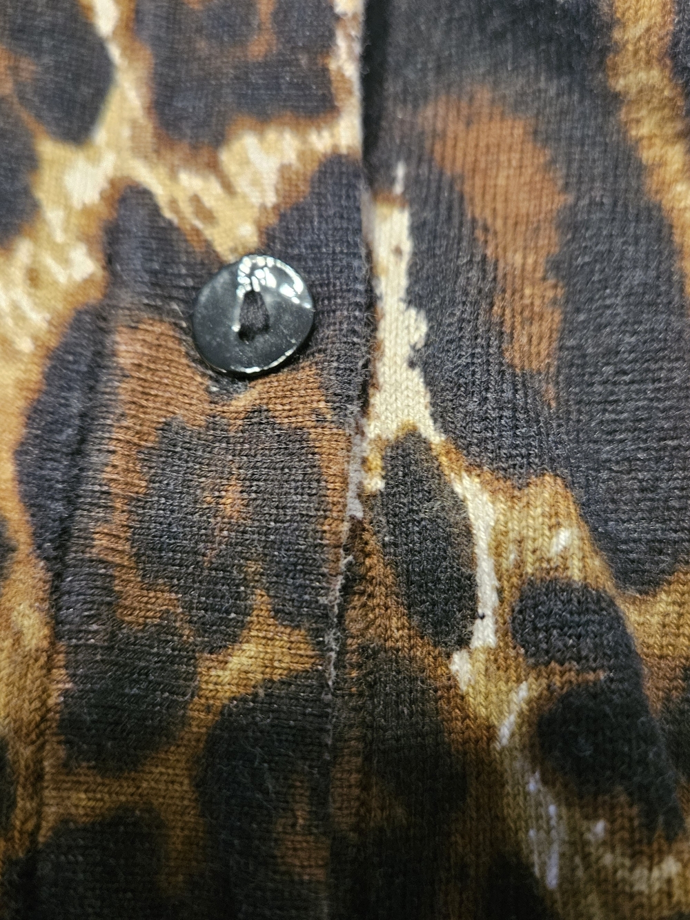 August silk Leopard Print Cardigan in Brown, Black & Cream - Picture 5 of 11